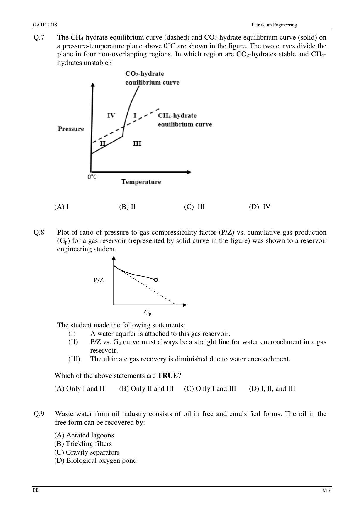 GATE 2018 Petroleum Engineering (PE) Question Paper with Answer Key - Page 5
