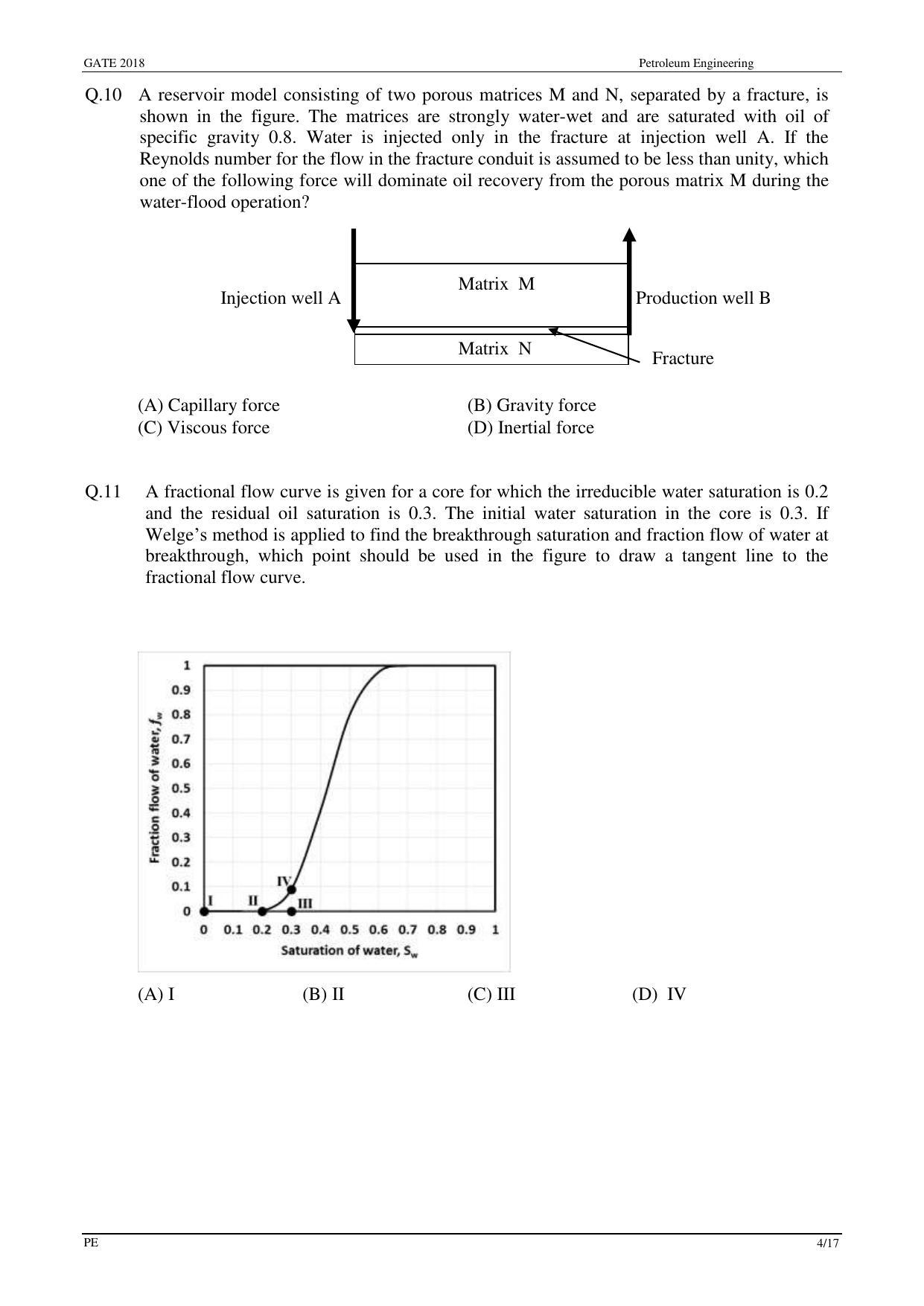 GATE 2018 Petroleum Engineering (PE) Question Paper with Answer Key - Page 6