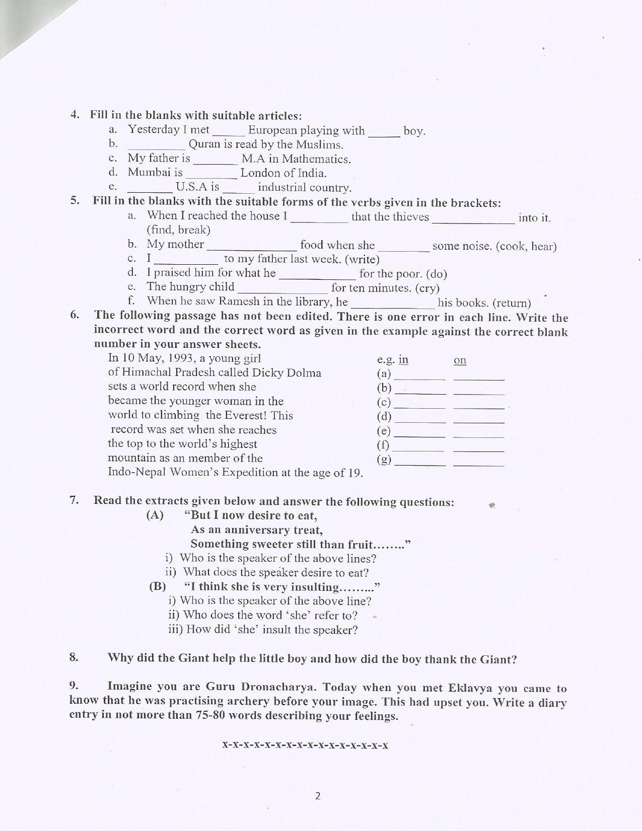 CBSE Worksheets for Class 6 English Assignment 13 - Page 2