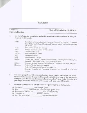 CBSE Worksheets for Class 6 English Assignment 13