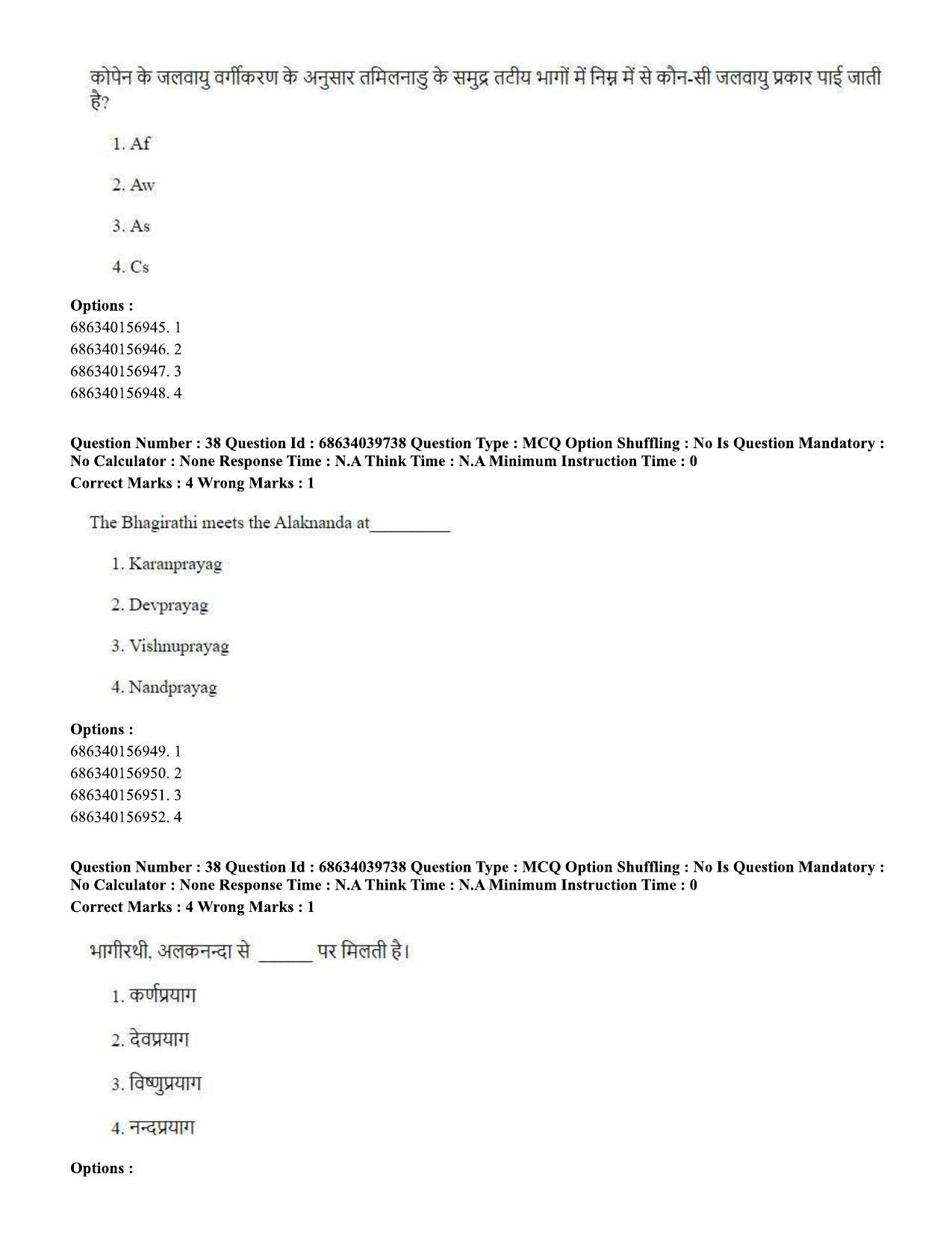 CUET PG 2023: HUQP08 – Geography (Hin) - Shift 3 (25-06-2023) Question Paper - Page 35