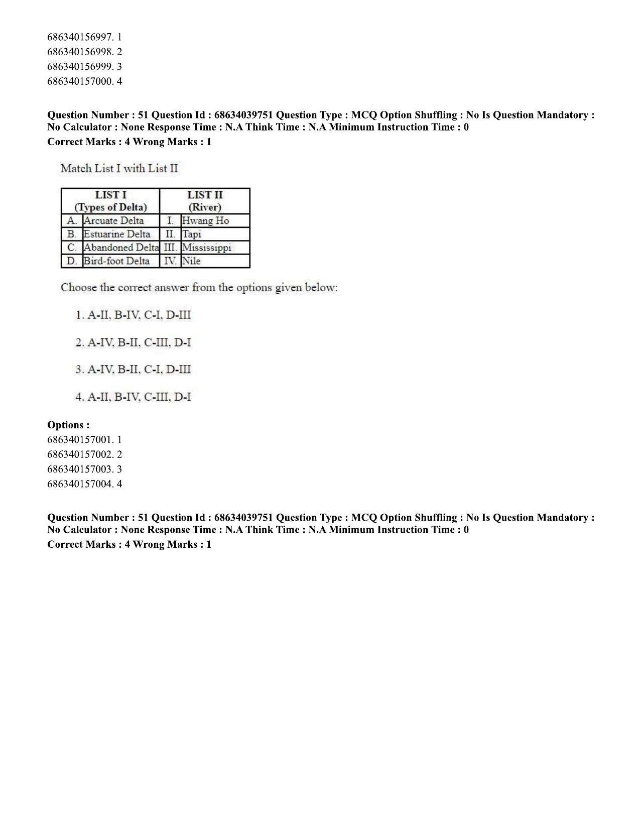 CUET PG 2023: HUQP08 – Geography (Hin) - Shift 3 (25-06-2023) Question Paper - Page 50