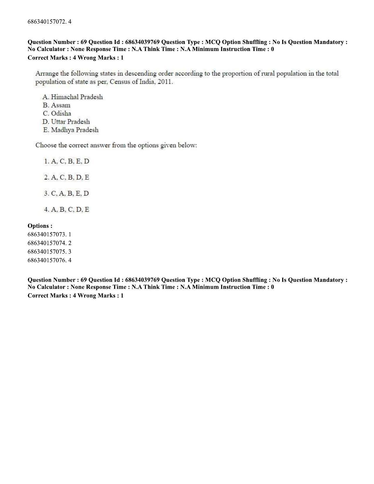 CUET PG 2023: HUQP08 – Geography (Hin) - Shift 3 (25-06-2023) Question Paper - Page 66