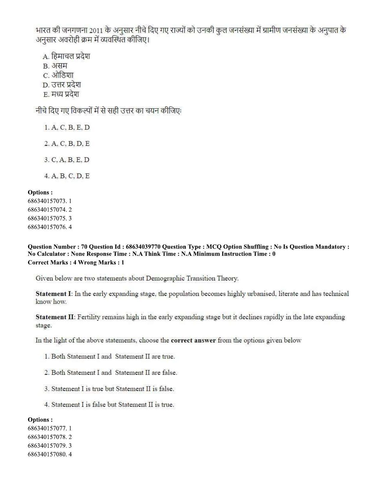 CUET PG 2023: HUQP08 – Geography (Hin) - Shift 3 (25-06-2023) Question Paper - Page 67