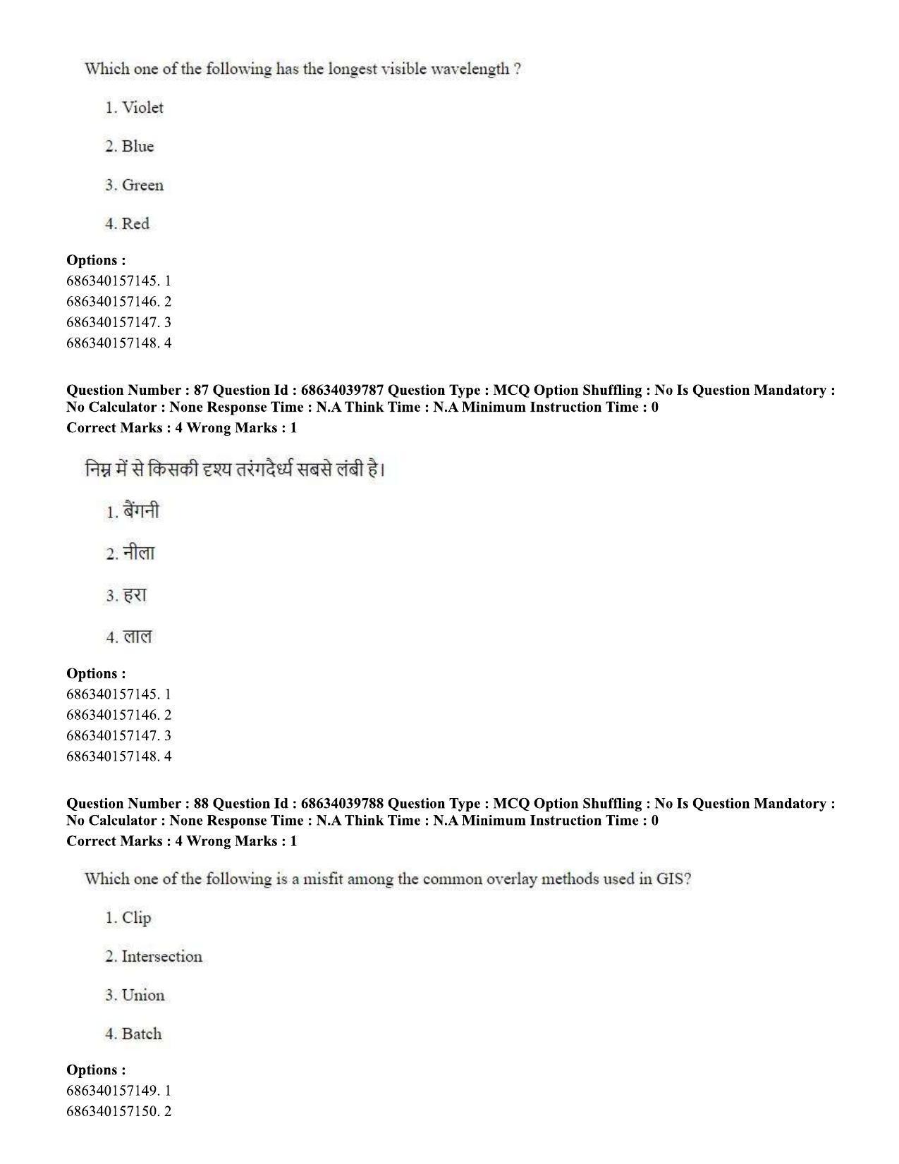 CUET PG 2023: HUQP08 – Geography (Hin) - Shift 3 (25-06-2023) Question Paper - Page 84