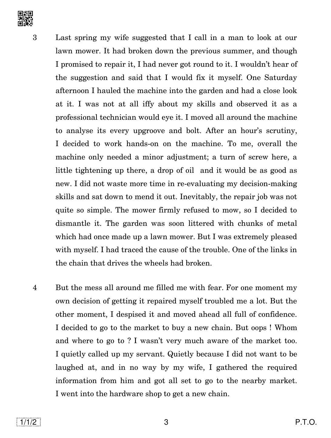 CBSE Class 12 1-1-2 ENGLISH CORE 2019 Compartment Question Paper - Page 3