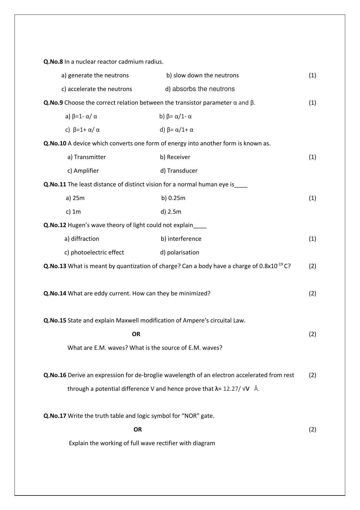 HPBOSE Class 12th Physics Sample Question Papers 2024 - Page 2