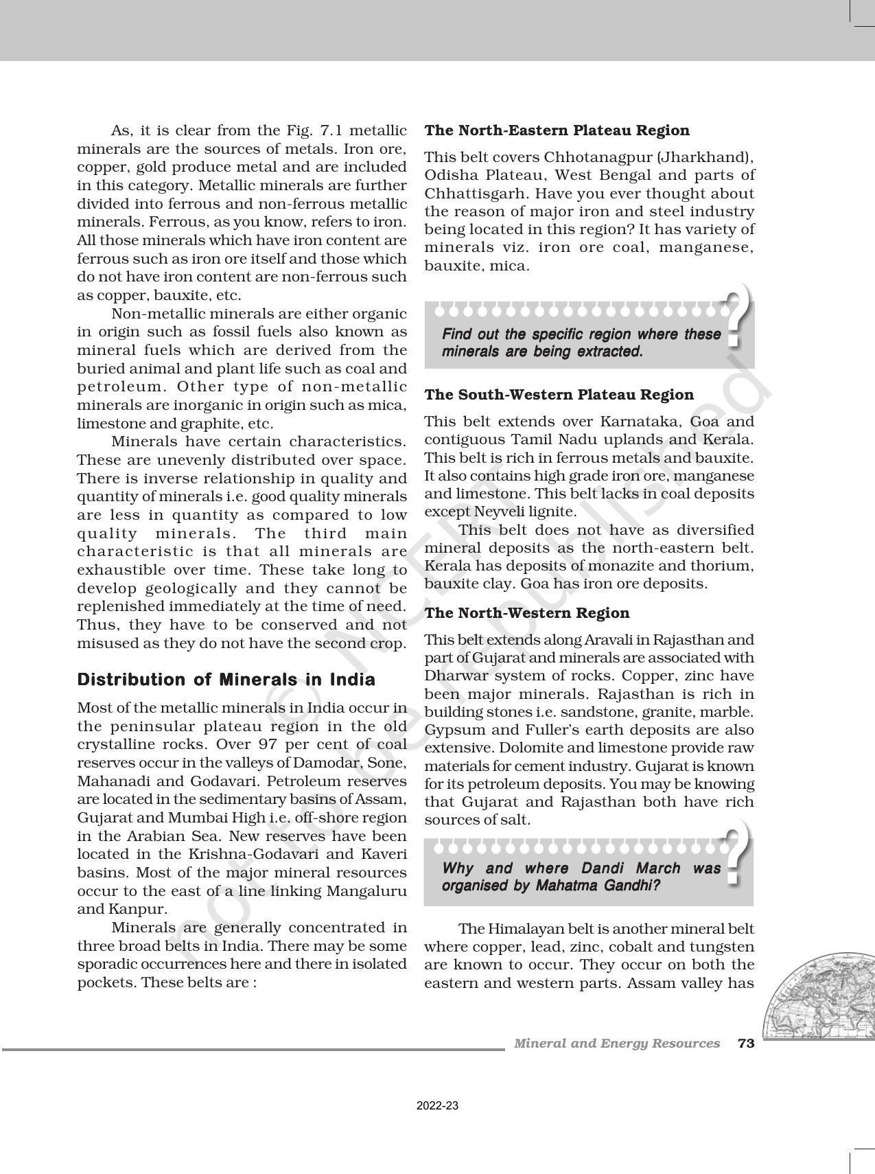 NCERT Book for Class 12 Geography (Part-II) Chapter 7 Mineral and Energy Resources - Page 2