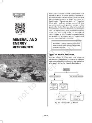 NCERT Book for Class 12 Geography (Part-II) Chapter 7 Mineral and Energy Resources