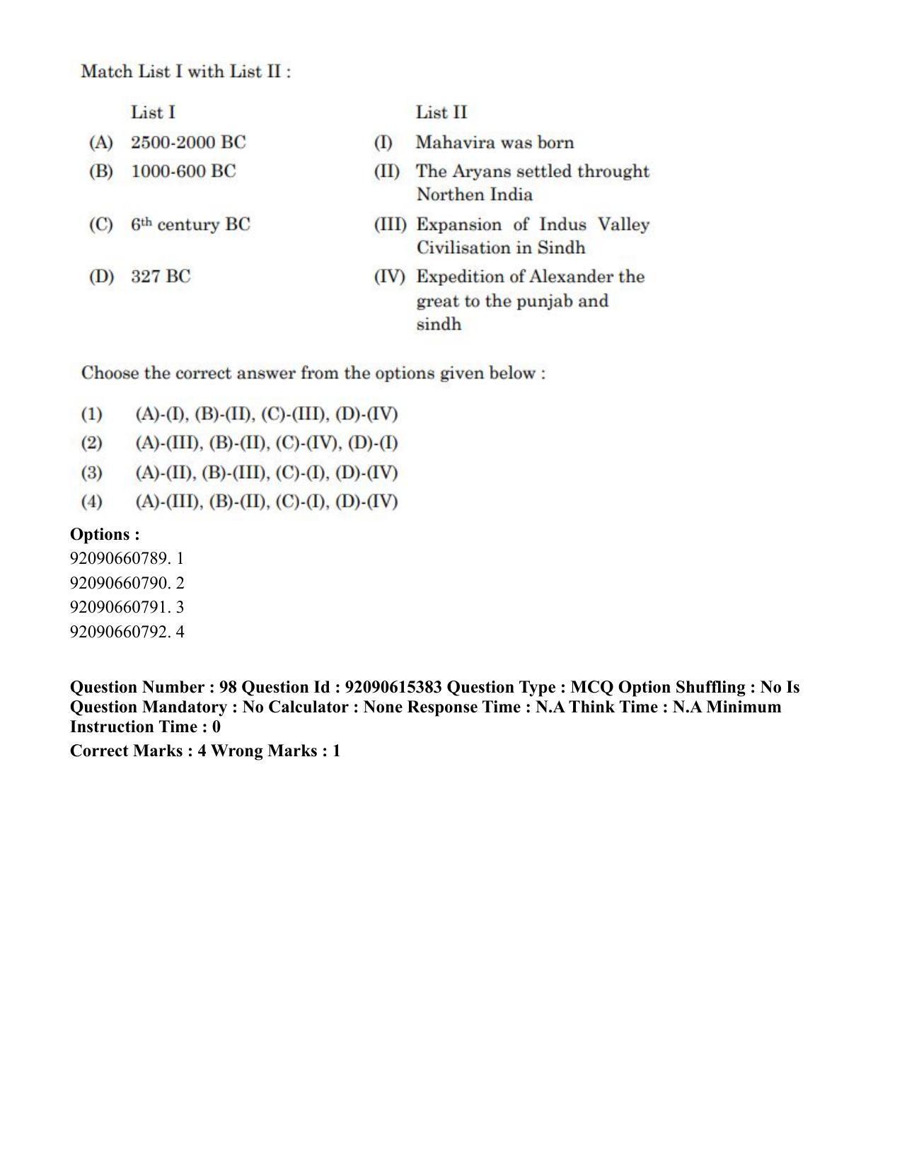 CUET PG 2023: HUQP13 – Museology(HINDI) - Shift 3 (12-06-2023) Question Paper - Page 101