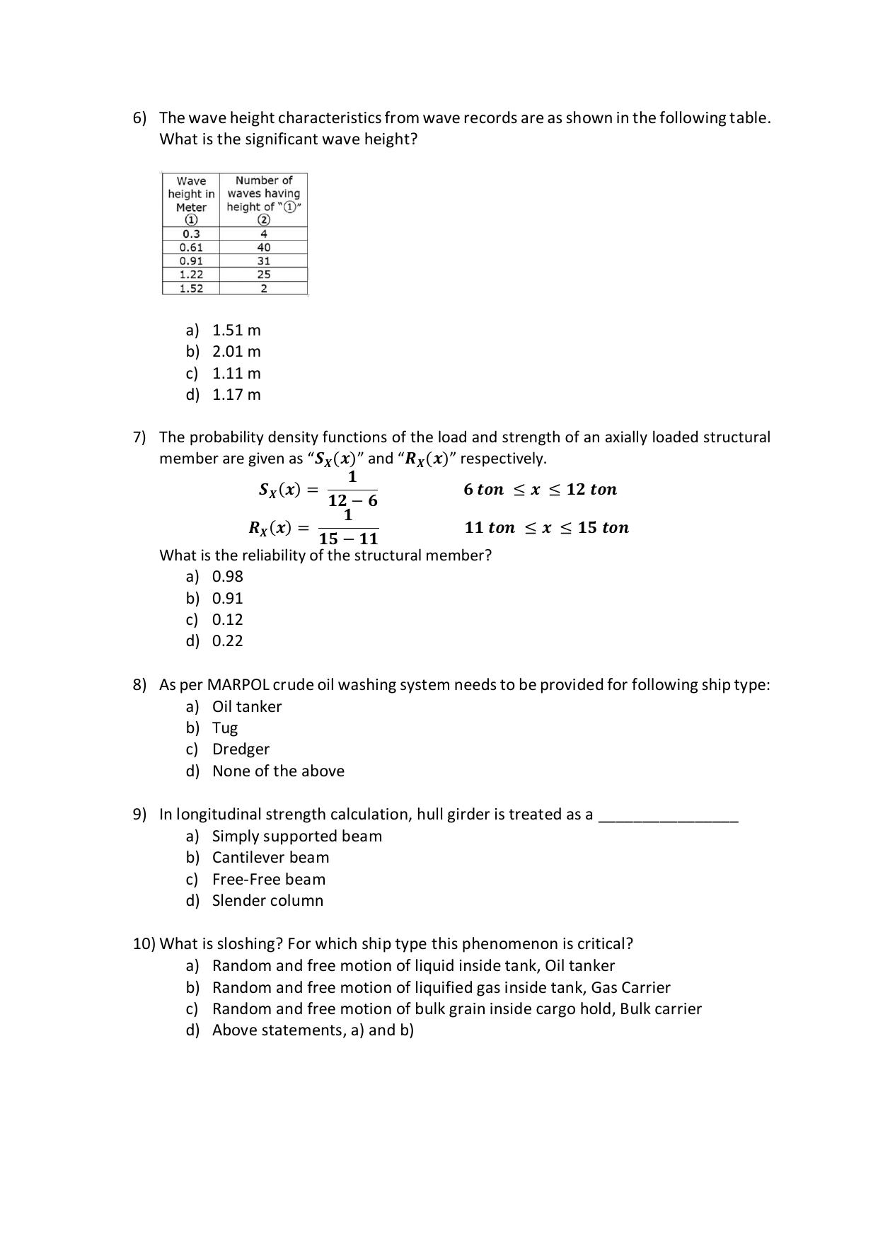 PG - Naval Architecture & Ocean Engineering - IMU CET Model Question Papers - CET (Set-II) - Page 2