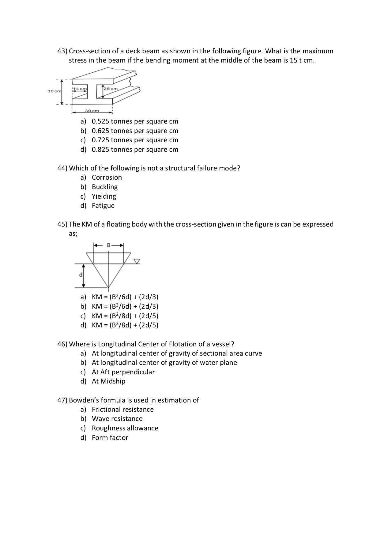 PG - Naval Architecture & Ocean Engineering - IMU CET Model Question Papers - CET (Set-II) - Page 8