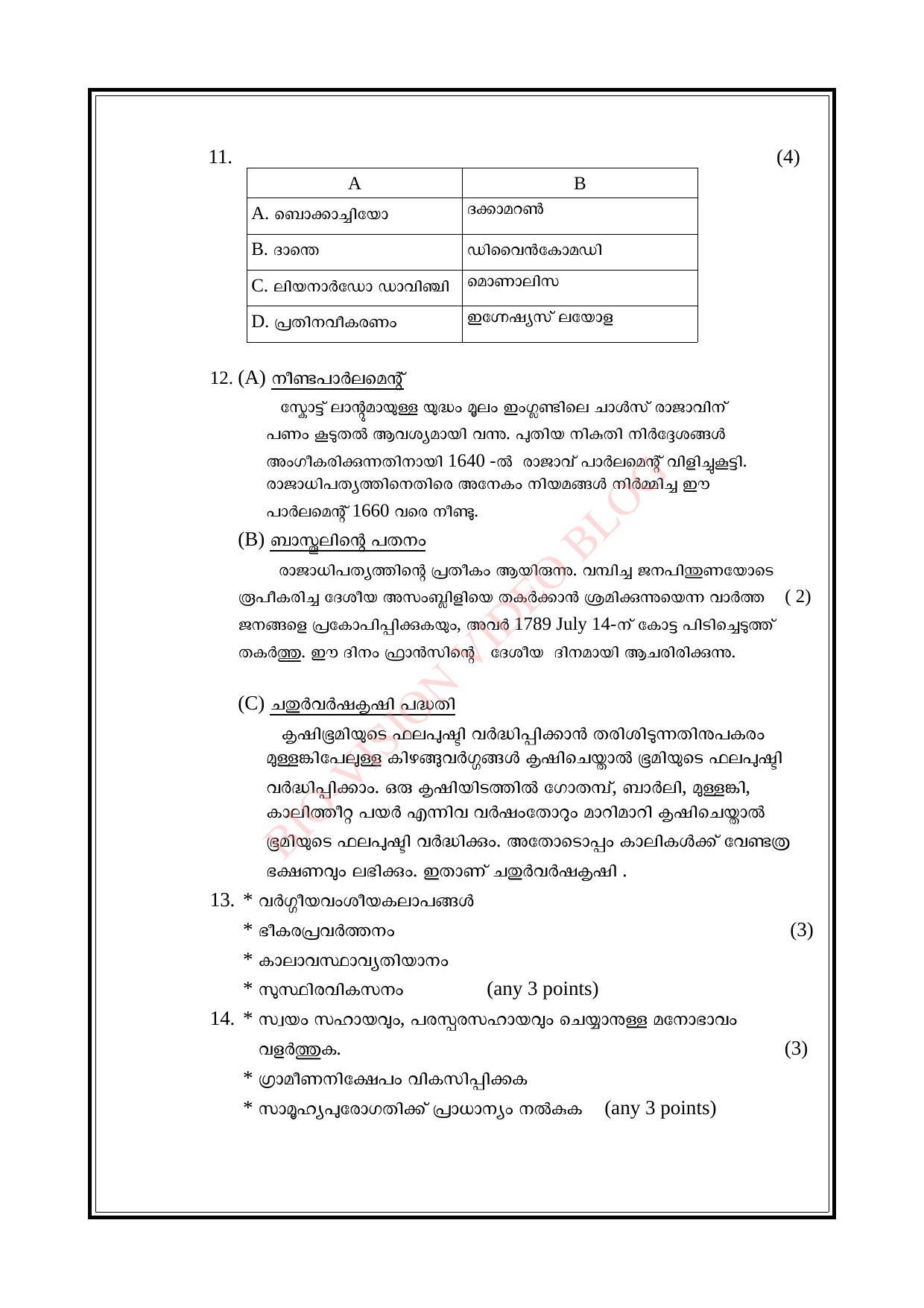 Kerala SSLC 2016 Social Science Answer key - Page 3