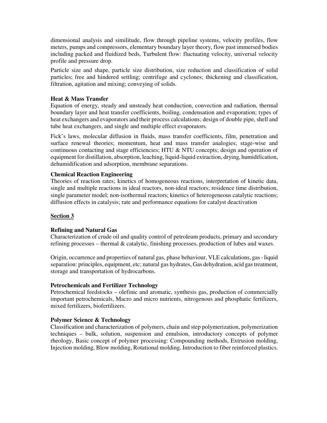 AMU Entrance Exam: M. Tech. Petroleum Processing & Petrochemical Engg. Syllabus - Page 2