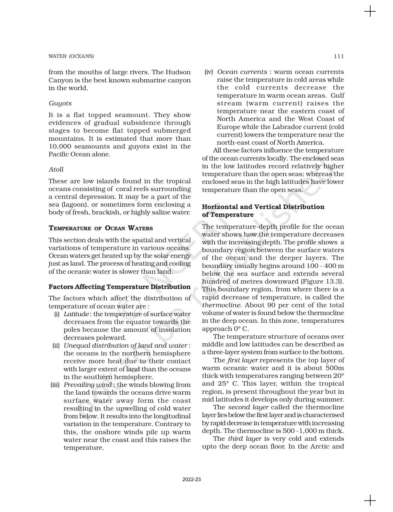 NCERT Book for Class 11 Geography (Part-I) Chapter 13 Water (Oceans) - Page 5