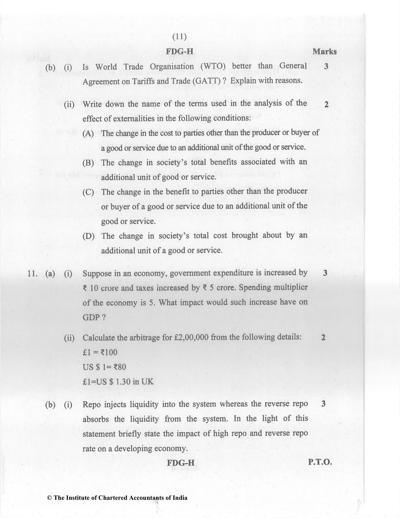 CA Inter May 2023 Question Paper - Paper 8 – Financial Management & Economics for Finance - Page 11