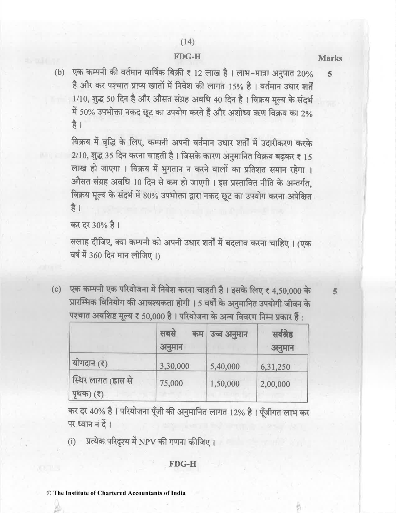 CA Inter May 2023 Question Paper - Paper 8 – Financial Management & Economics for Finance - Page 14