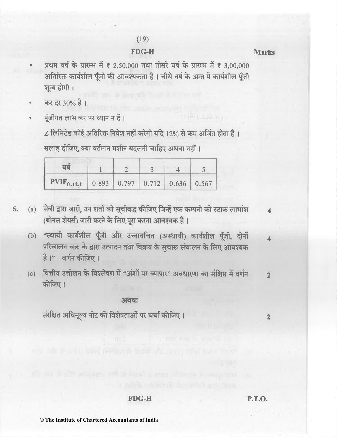 CA Inter May 2023 Question Paper - Paper 8 – Financial Management & Economics for Finance - Page 19