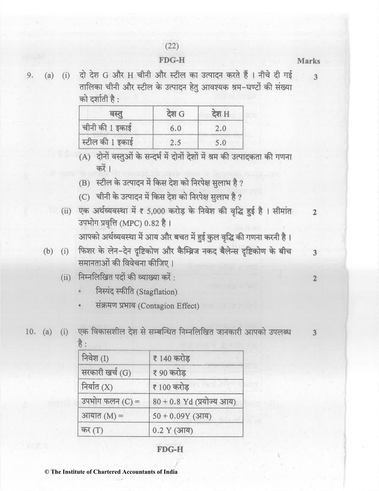 CA Inter May 2023 Question Paper - Paper 8 – Financial Management & Economics for Finance - Page 22