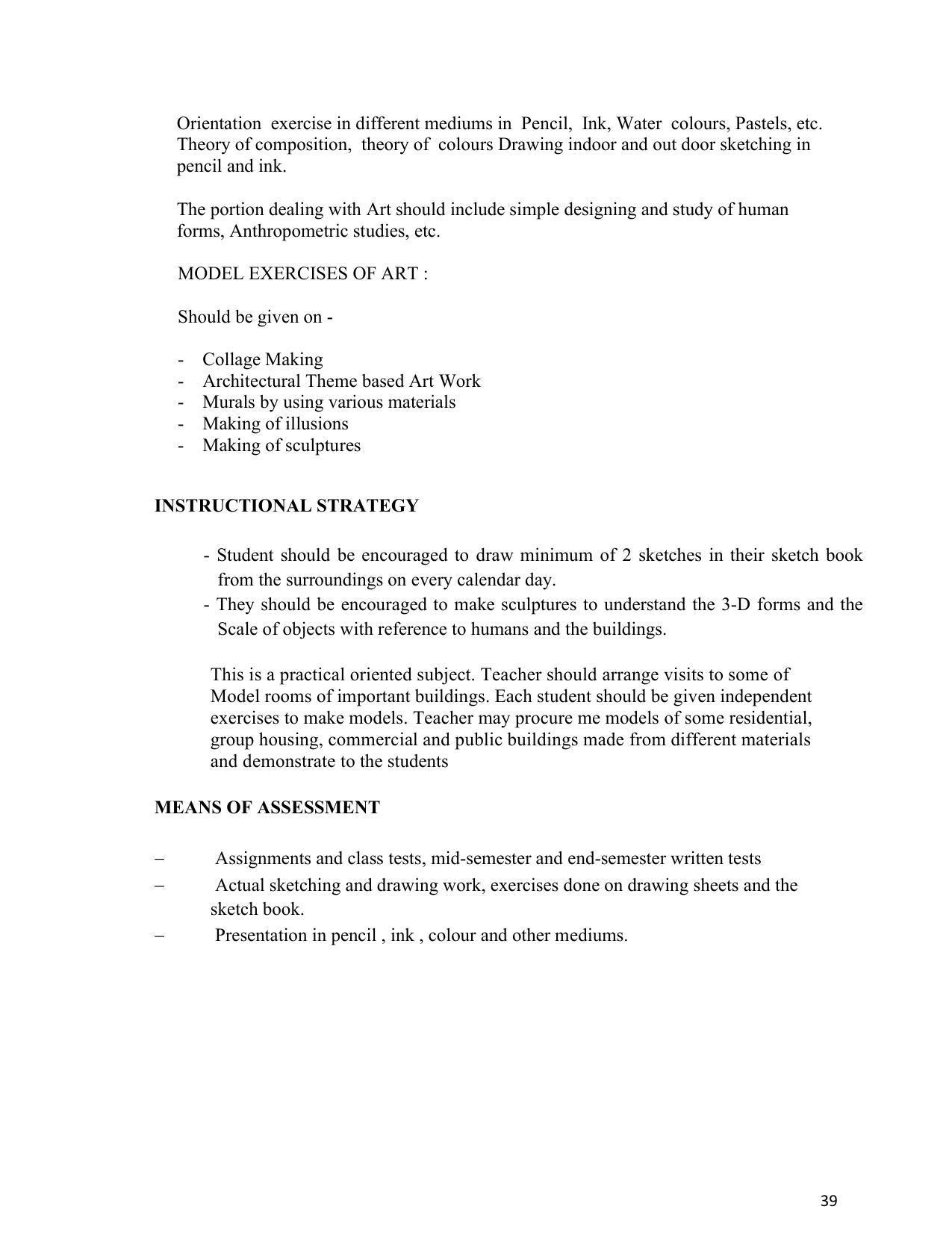 SYLLABUS FOR SEMESTER SYSTEM EFFECTIVE FROM (2021-2022) - ARCHITECTURAL_ASSISTANTSHIP - Page 43