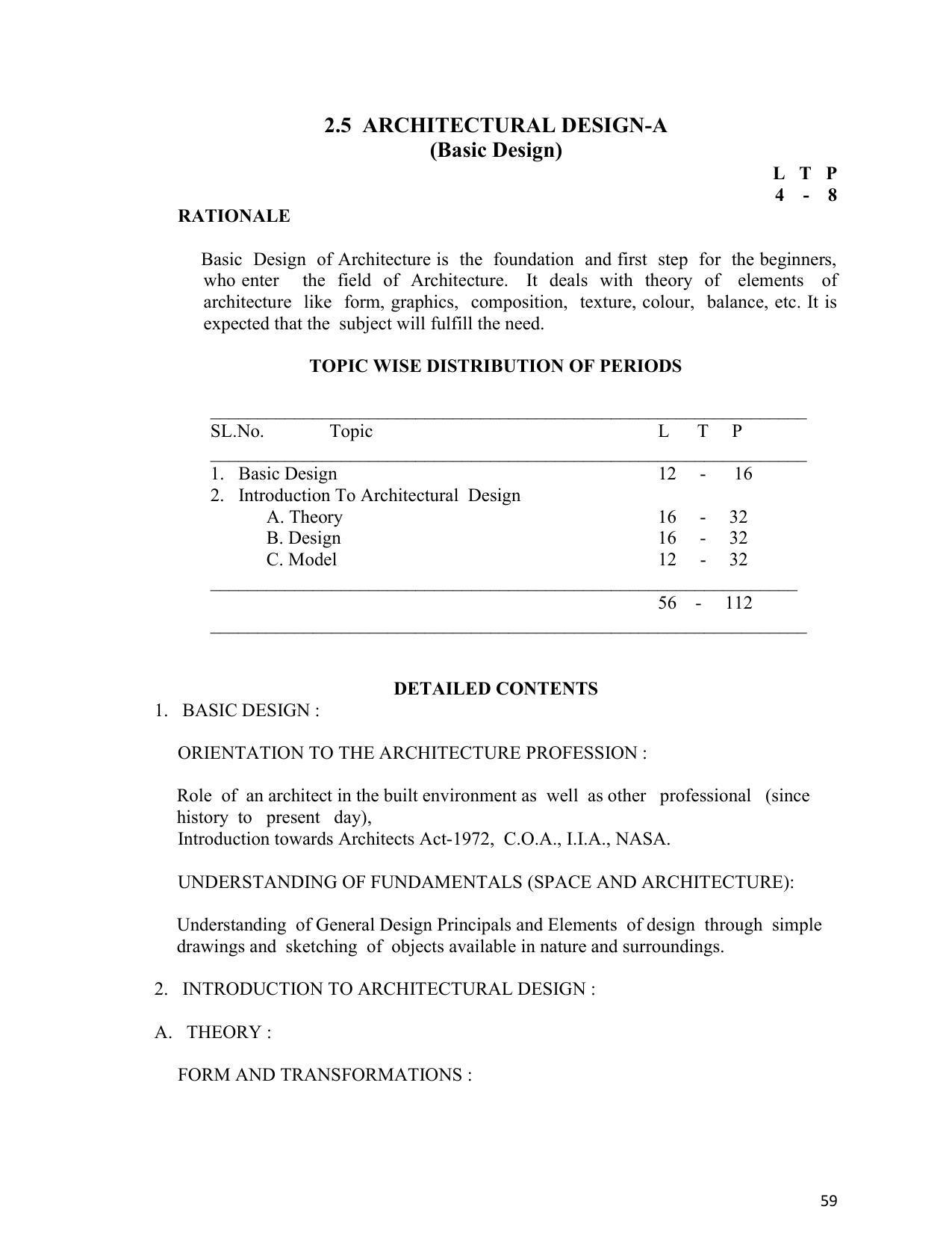 SYLLABUS FOR SEMESTER SYSTEM EFFECTIVE FROM (2021-2022) - ARCHITECTURAL_ASSISTANTSHIP - Page 63