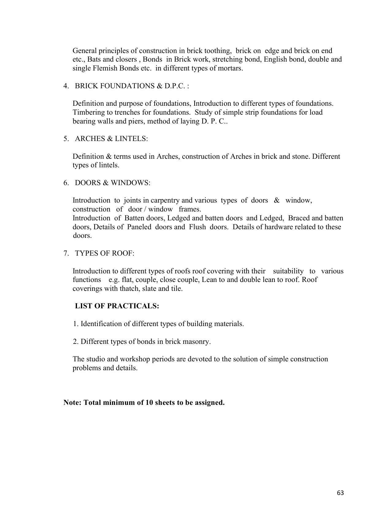 SYLLABUS FOR SEMESTER SYSTEM EFFECTIVE FROM (2021-2022) - ARCHITECTURAL_ASSISTANTSHIP - Page 67