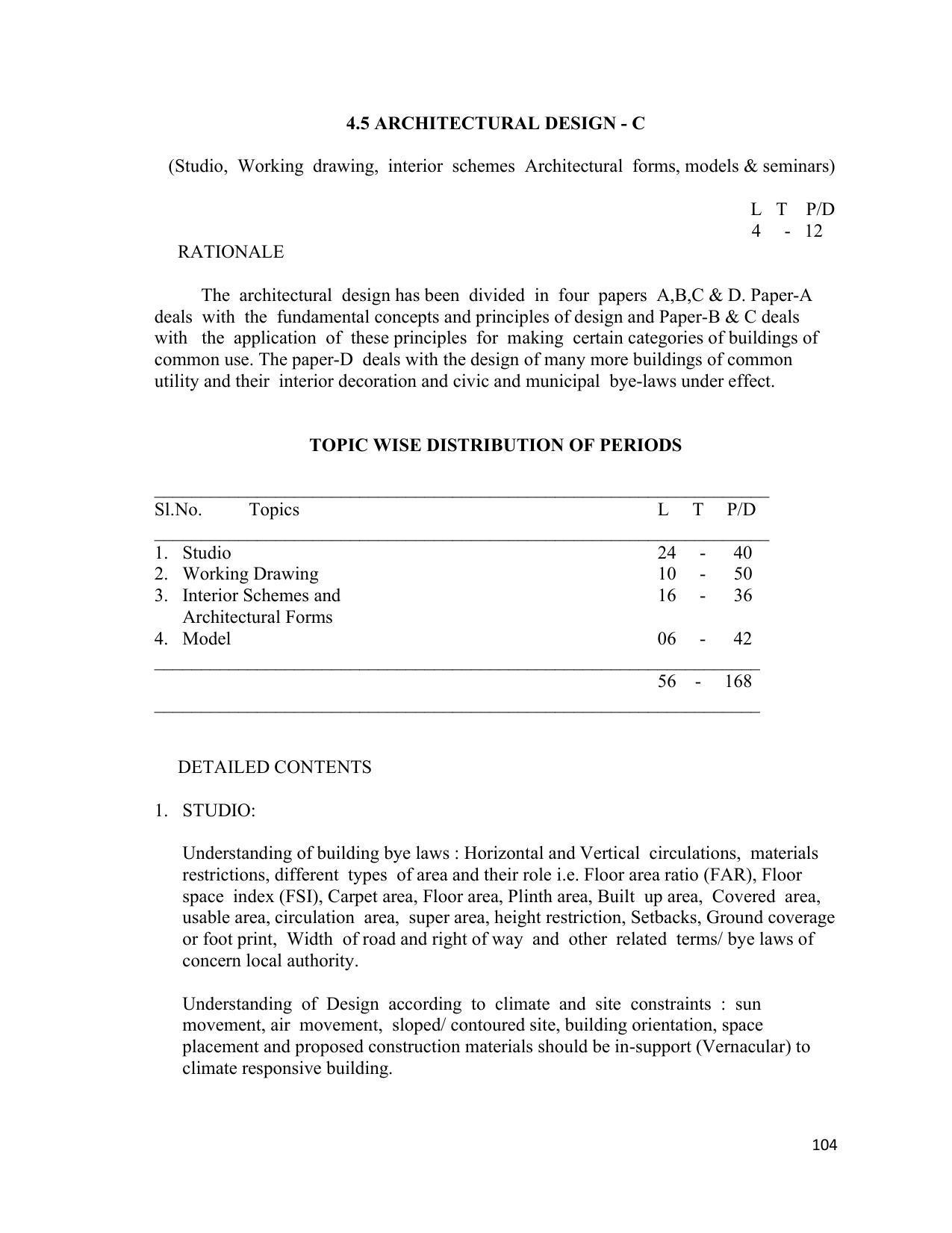 SYLLABUS FOR SEMESTER SYSTEM EFFECTIVE FROM (2021-2022) - ARCHITECTURAL_ASSISTANTSHIP - Page 108