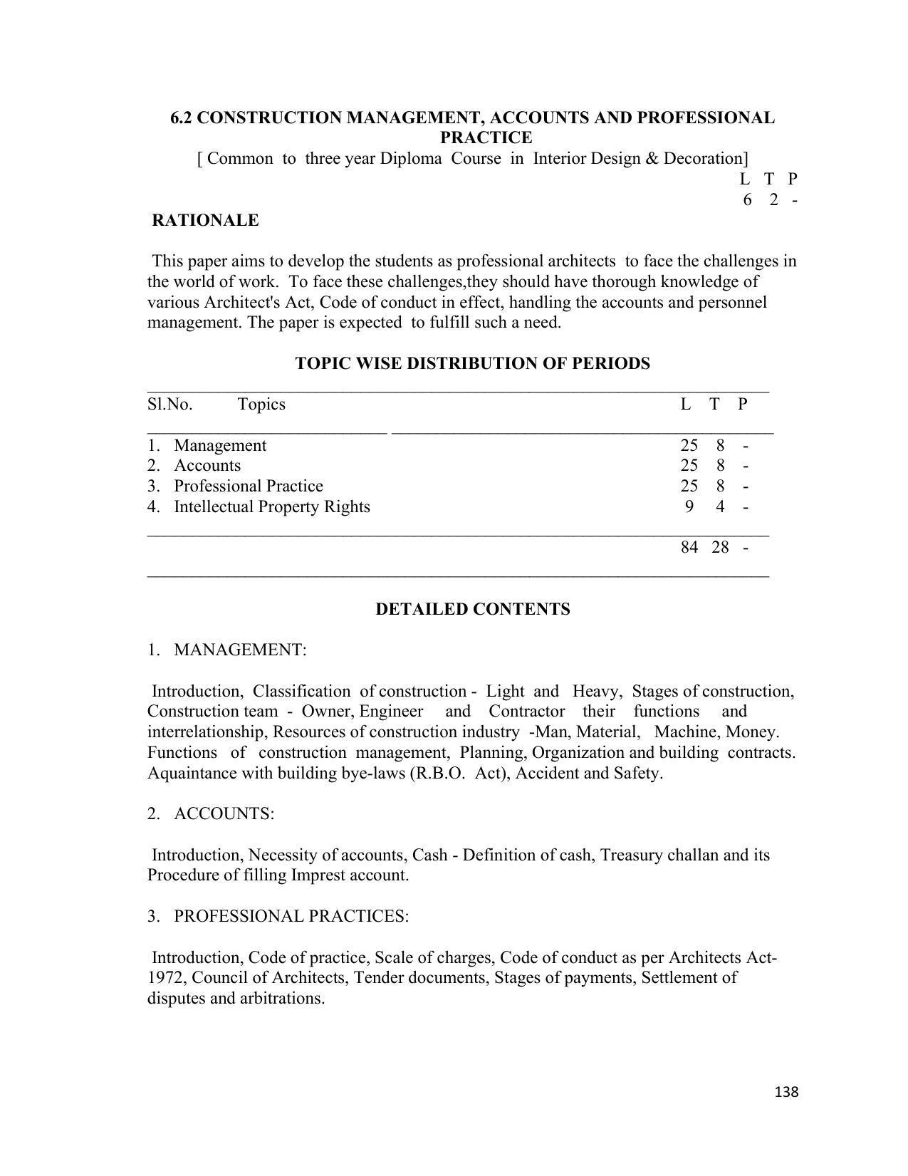 SYLLABUS FOR SEMESTER SYSTEM EFFECTIVE FROM (2021-2022) - ARCHITECTURAL_ASSISTANTSHIP - Page 142