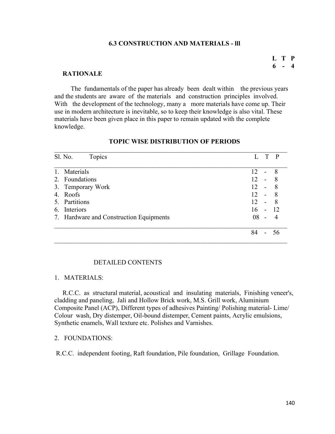 SYLLABUS FOR SEMESTER SYSTEM EFFECTIVE FROM (2021-2022) - ARCHITECTURAL_ASSISTANTSHIP - Page 144