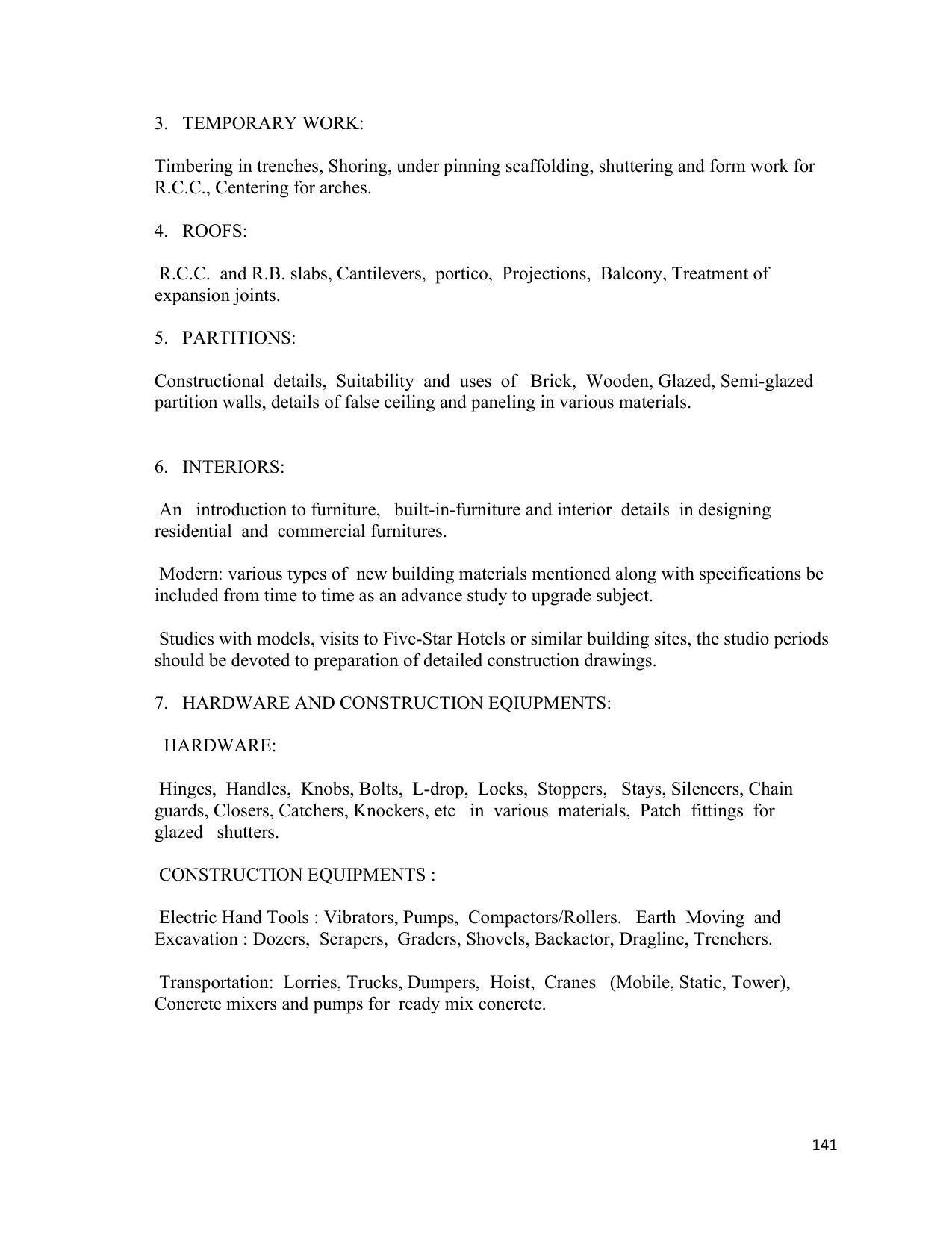 SYLLABUS FOR SEMESTER SYSTEM EFFECTIVE FROM (2021-2022) - ARCHITECTURAL_ASSISTANTSHIP - Page 145