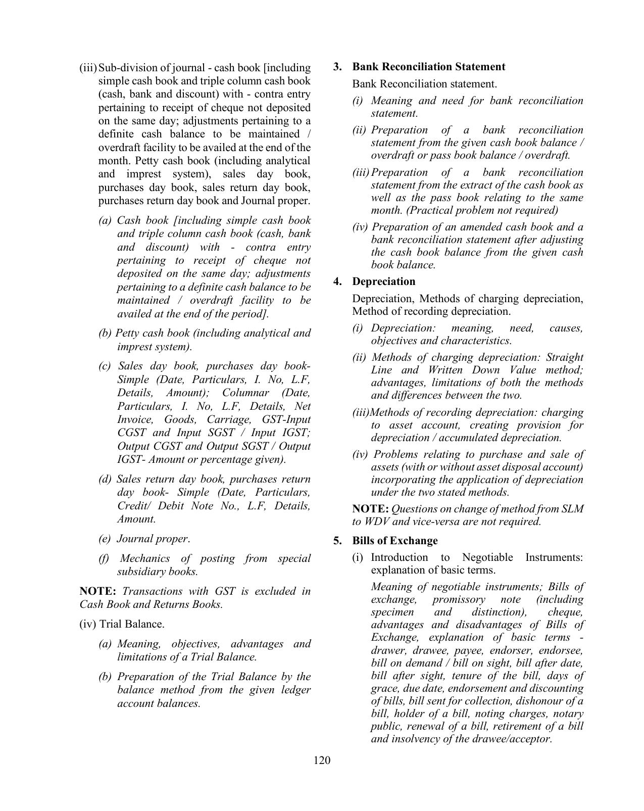 Isc class xi xii accounts syllabus indcareer docs