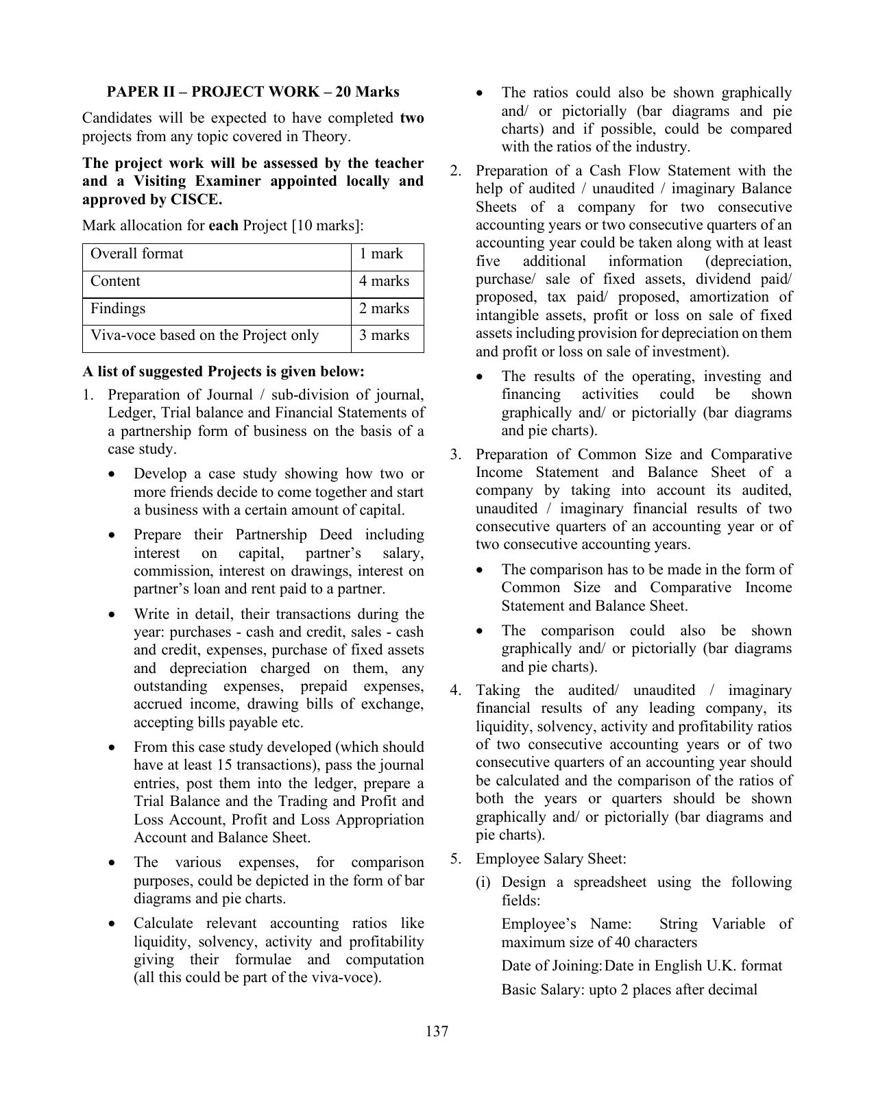 ISC Class XI & XII Accounts Syllabus - Page 19