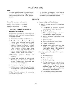 ISC Class XI & XII Accounts Syllabus