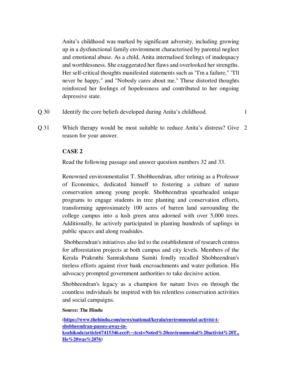 CBSE Class 12 Psychology Sample Question Paper 2024-25 - Page 8