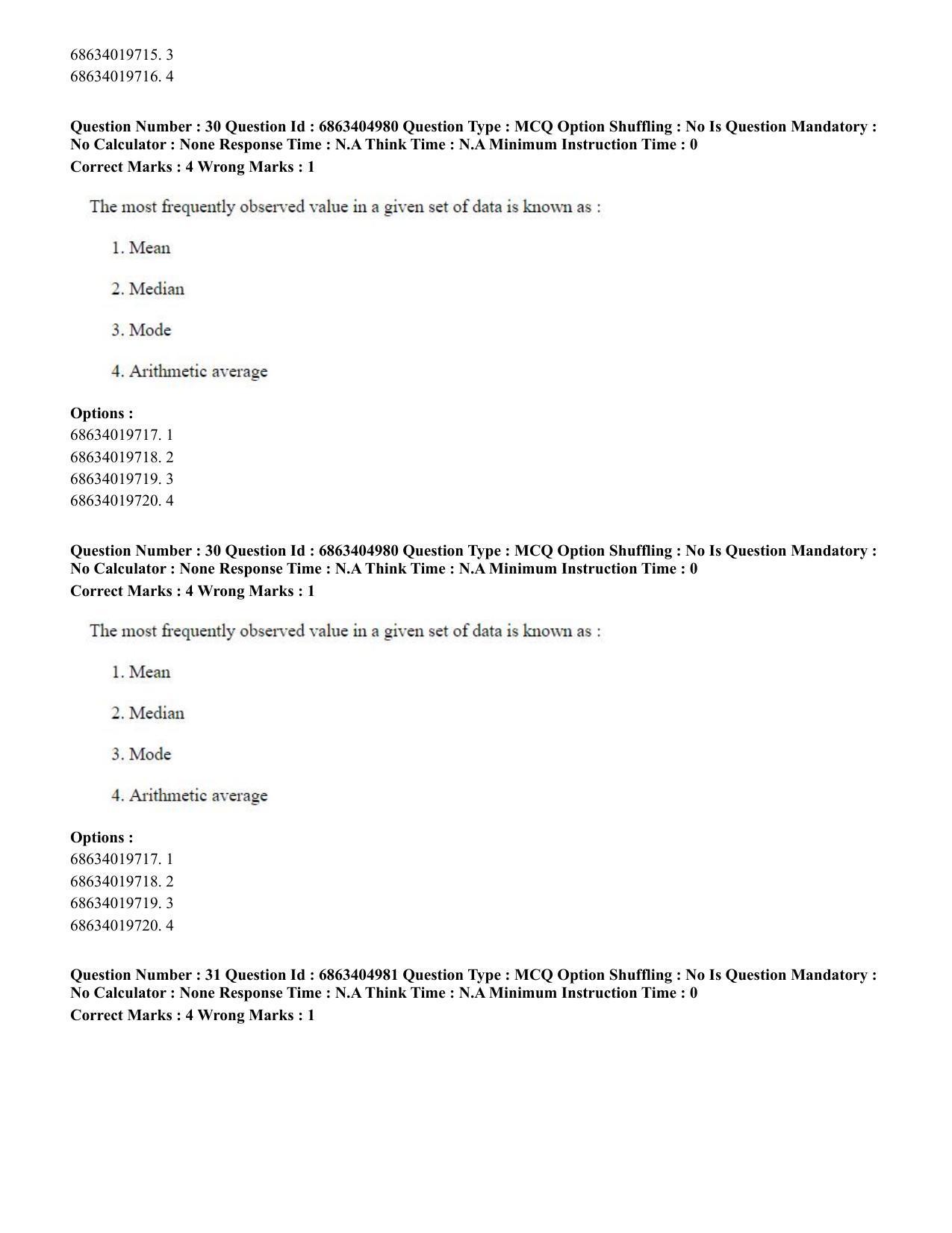 CUET PG 2023: COQP19 – Public Health (Eng.) - Shift 1 (5-06-2023) Question Paper - Page 31