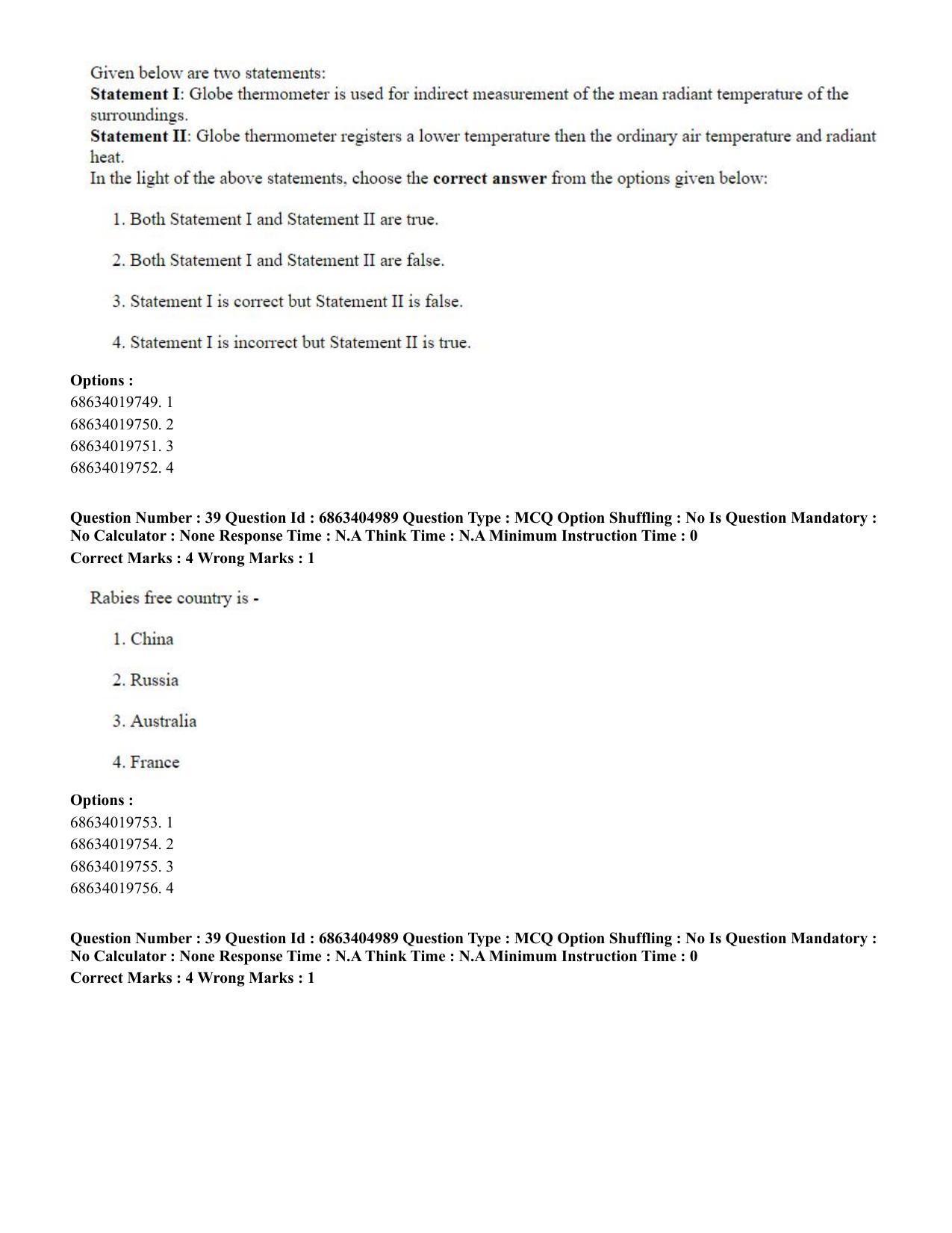 CUET PG 2023: COQP19 – Public Health (Eng.) - Shift 1 (5-06-2023) Question Paper - Page 39