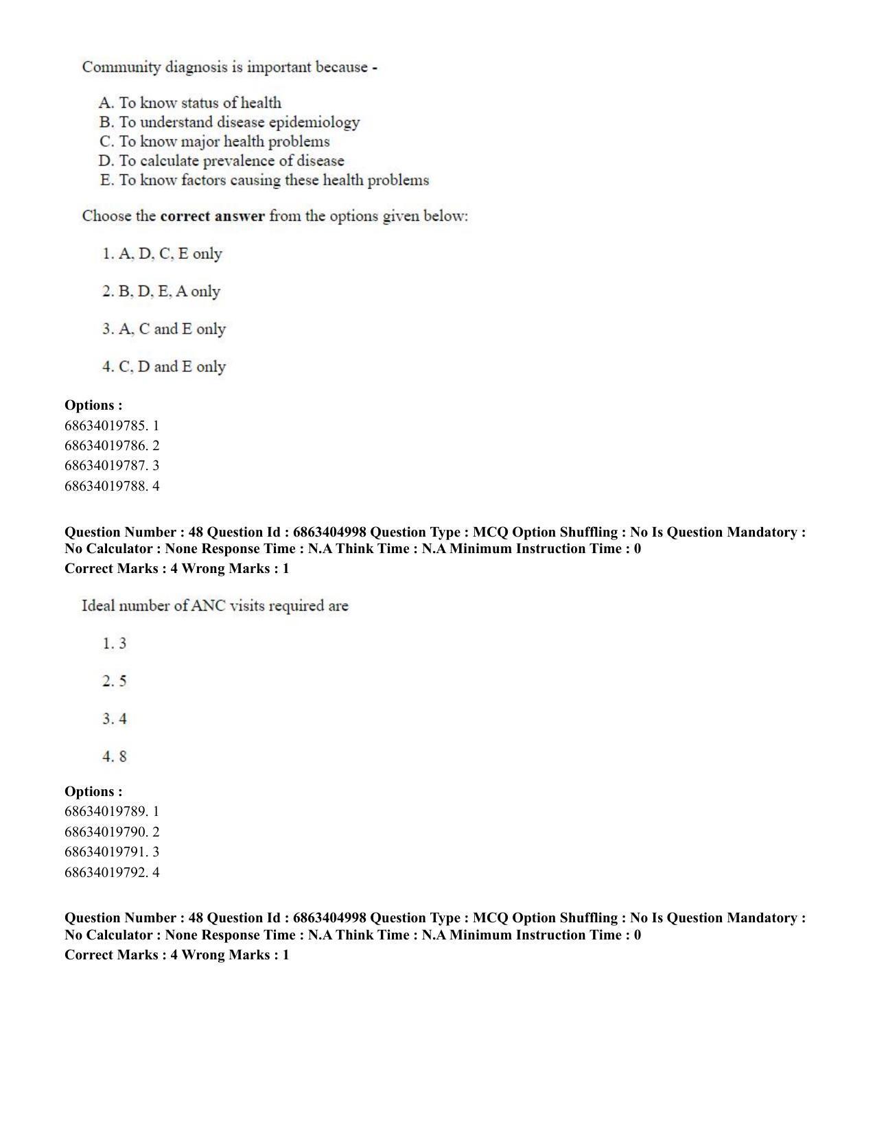 CUET PG 2023: COQP19 – Public Health (Eng.) - Shift 1 (5-06-2023) Question Paper - Page 47