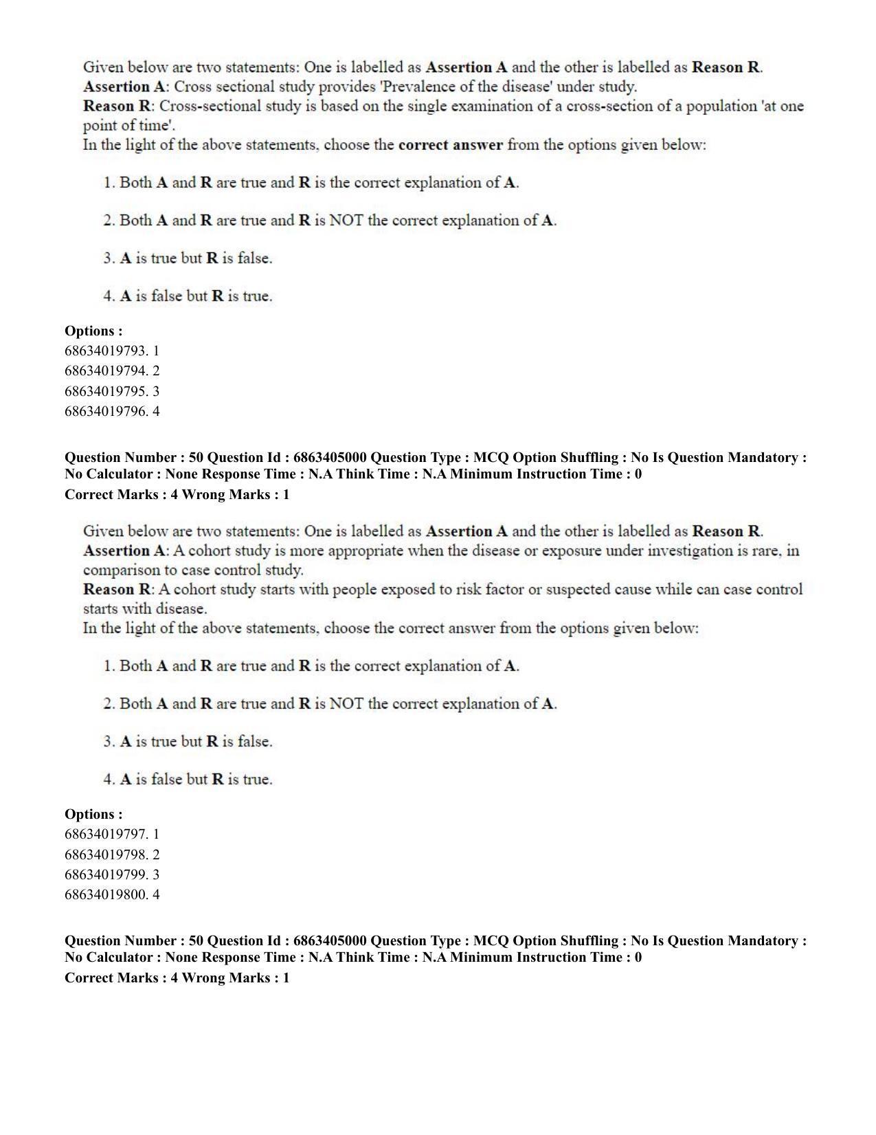 CUET PG 2023: COQP19 – Public Health (Eng.) - Shift 1 (5-06-2023) Question Paper - Page 49
