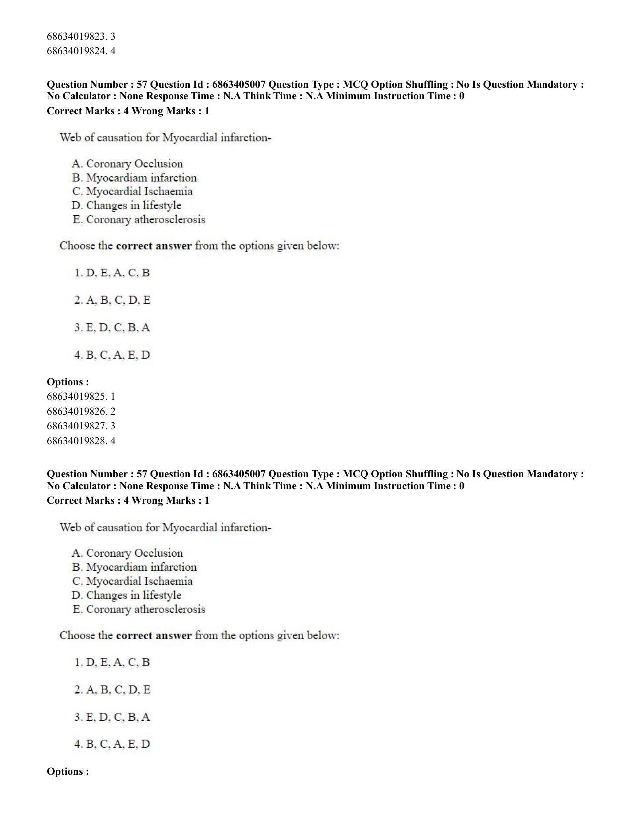 CUET PG 2023: COQP19 – Public Health (Eng.) - Shift 1 (5-06-2023) Question Paper - Page 57