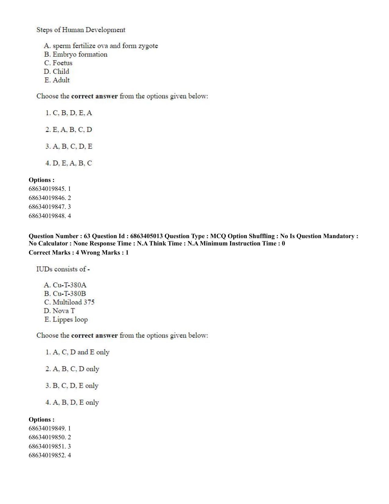 CUET PG 2023: COQP19 – Public Health (Eng.) - Shift 1 (5-06-2023) Question Paper - Page 63