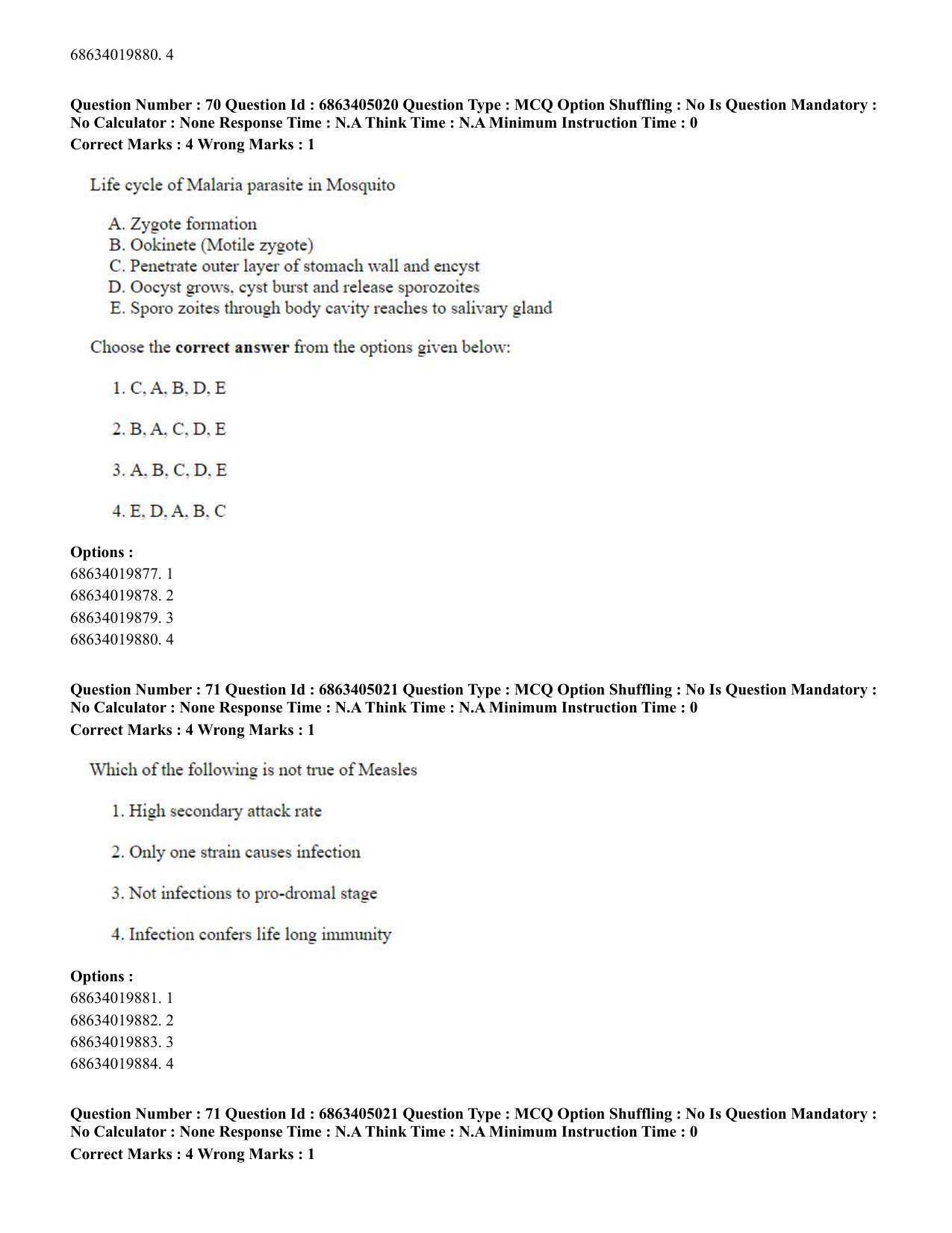 CUET PG 2023: COQP19 – Public Health (Eng.) - Shift 1 (5-06-2023) Question Paper - Page 71