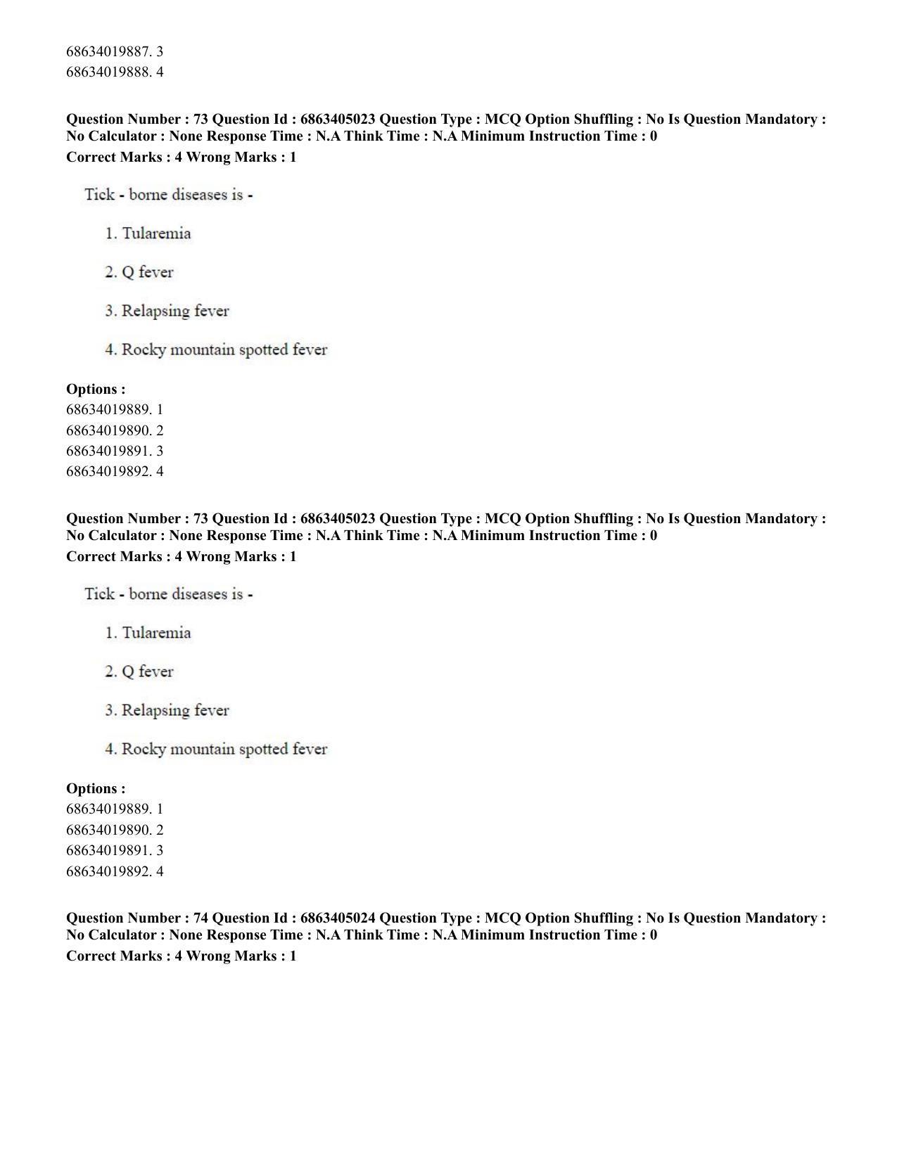CUET PG 2023: COQP19 – Public Health (Eng.) - Shift 1 (5-06-2023) Question Paper - Page 73