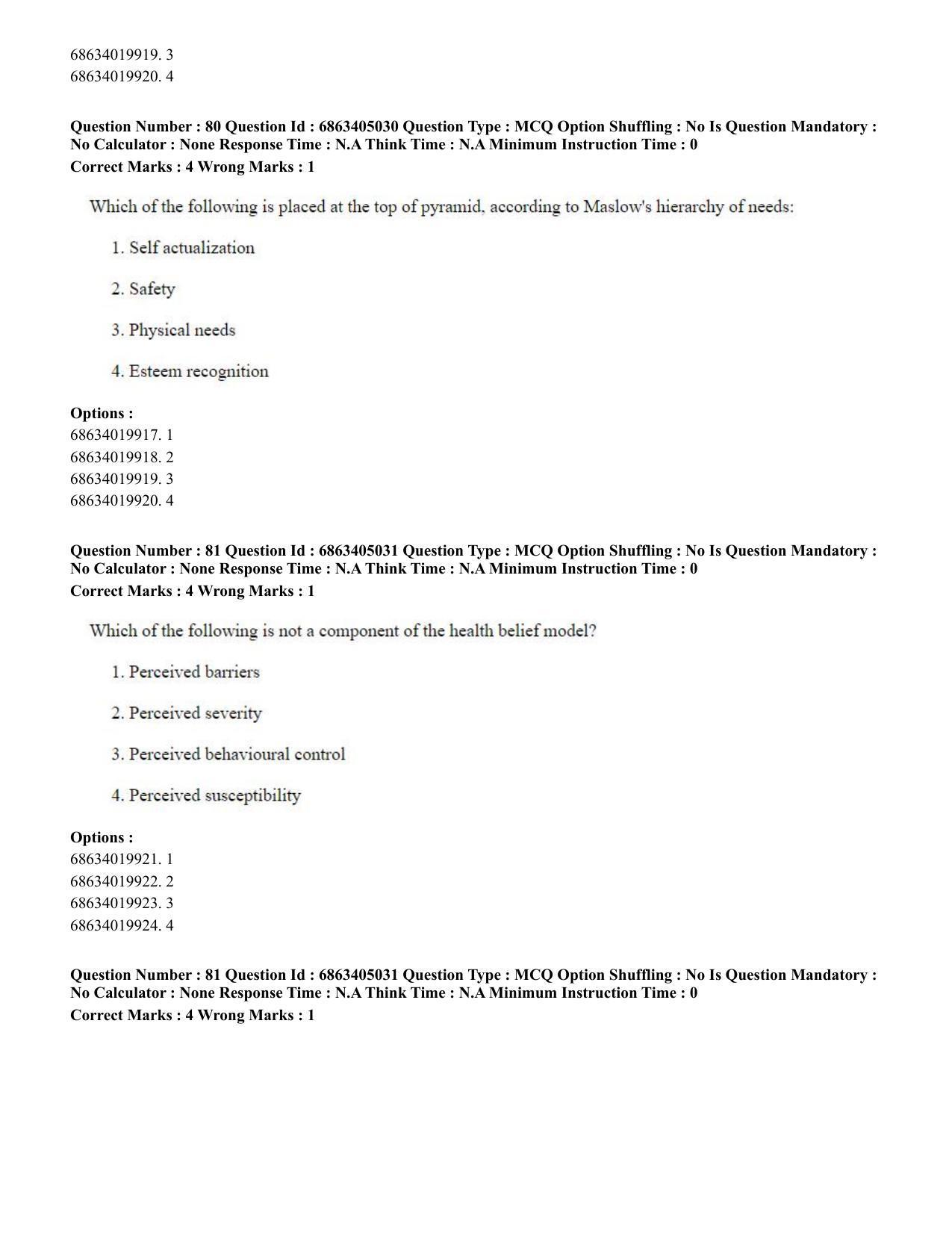 CUET PG 2023: COQP19 – Public Health (Eng.) - Shift 1 (5-06-2023) Question Paper - Page 79