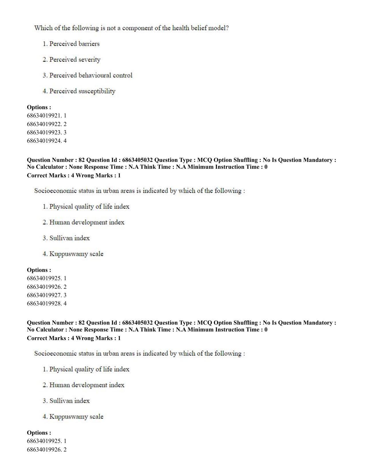 CUET PG 2023: COQP19 – Public Health (Eng.) - Shift 1 (5-06-2023) Question Paper - Page 80