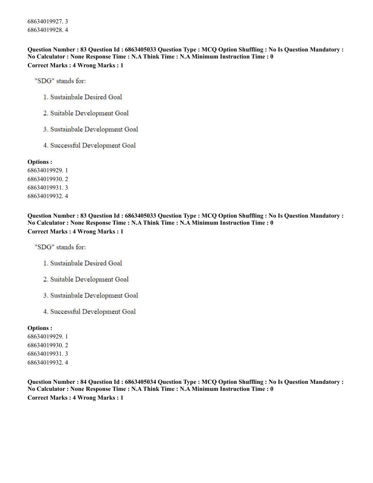 CUET PG 2023: COQP19 – Public Health (Eng.) - Shift 1 (5-06-2023) Question Paper - Page 81