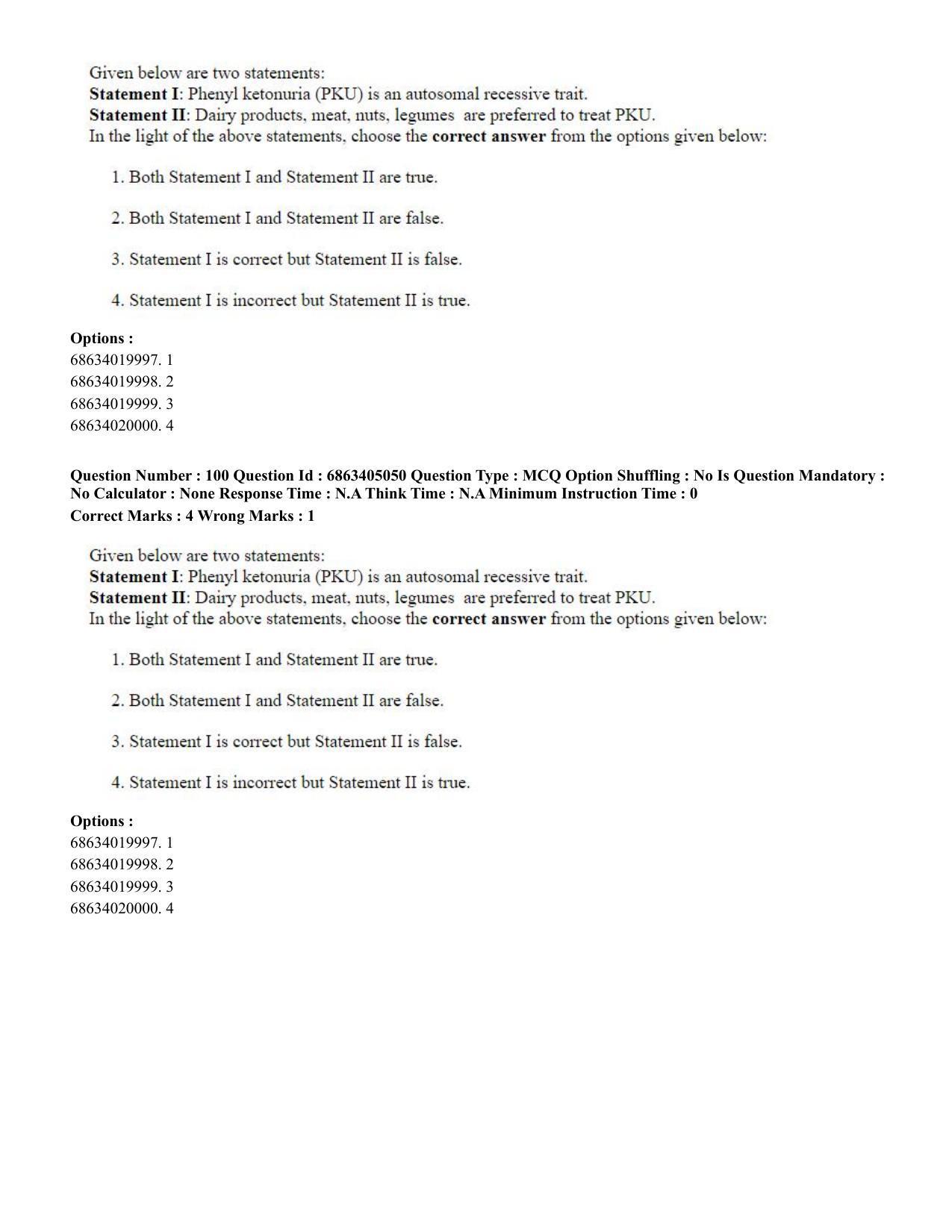 CUET PG 2023: COQP19 – Public Health (Eng.) - Shift 1 (5-06-2023) Question Paper - Page 96