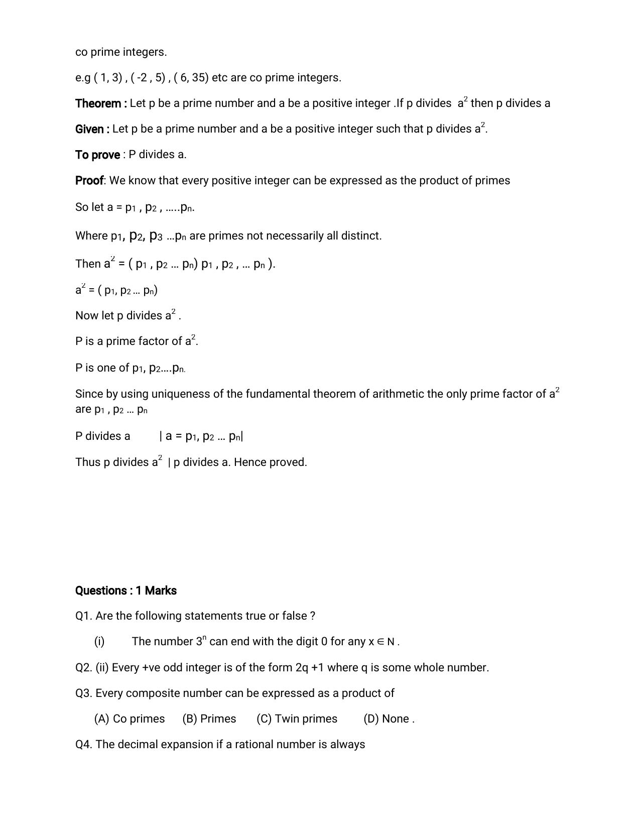 JKBOSE Class 10 Maths: Chapter 1st REAL NUMBERS Question Bank - Page 6