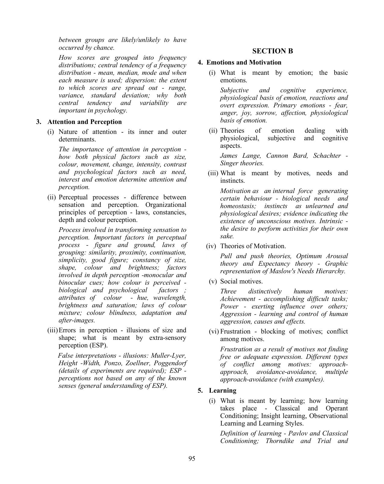 ISC Class XI & XII Psychology Syllabus - Page 2