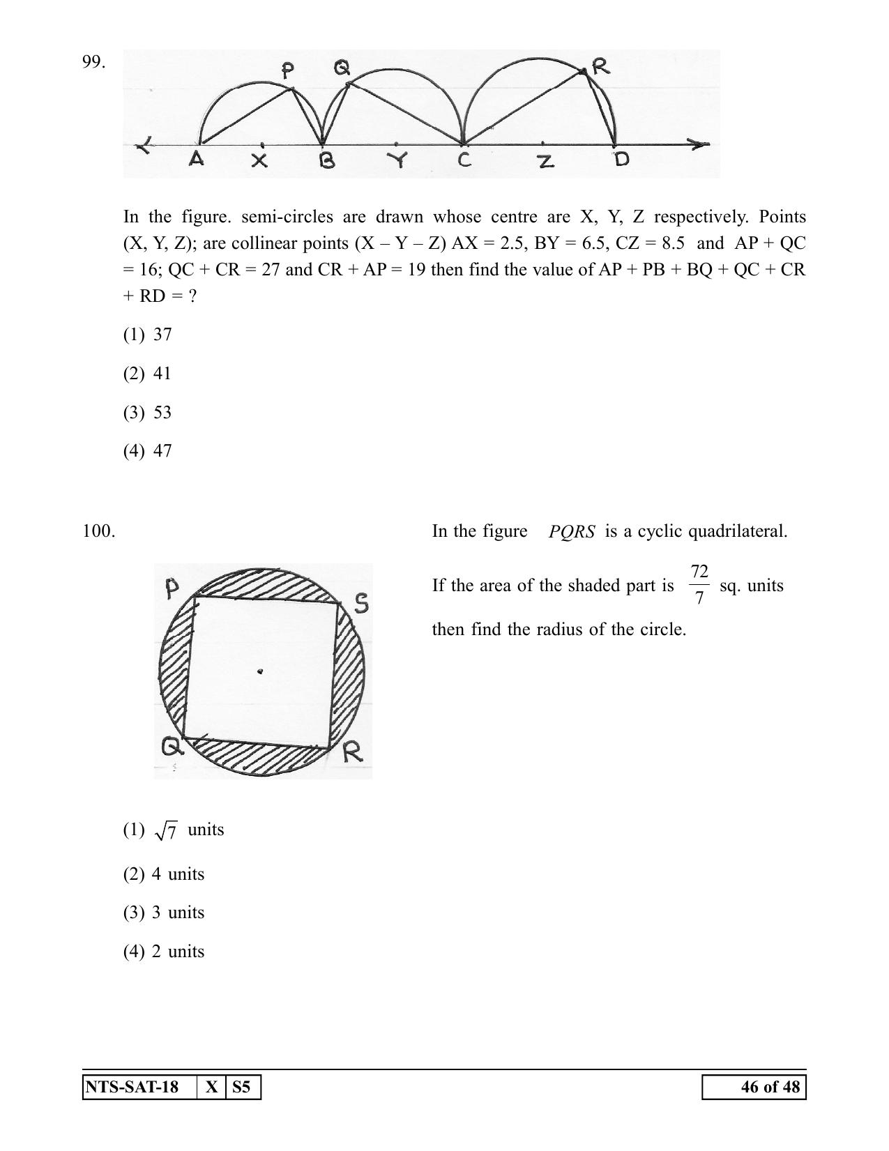 Maharashtra NTSE 2019 SAT (English) Question Paper - Page 46