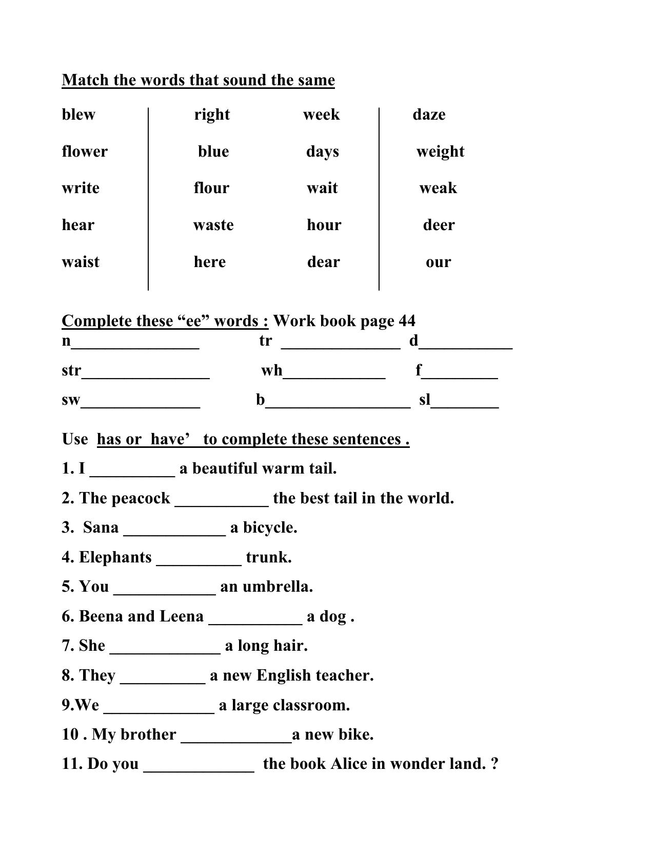 Worksheet for Class 2 English Assignment 79 Course Book - Page 5